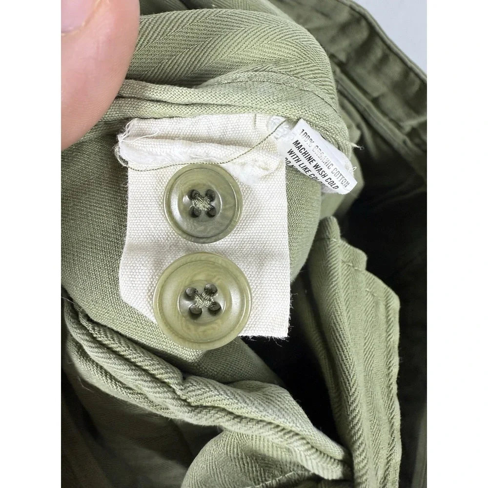 Taylor Stitch Shorts Mens 31 Green Chino Organic Cotton Camp Preppy 8